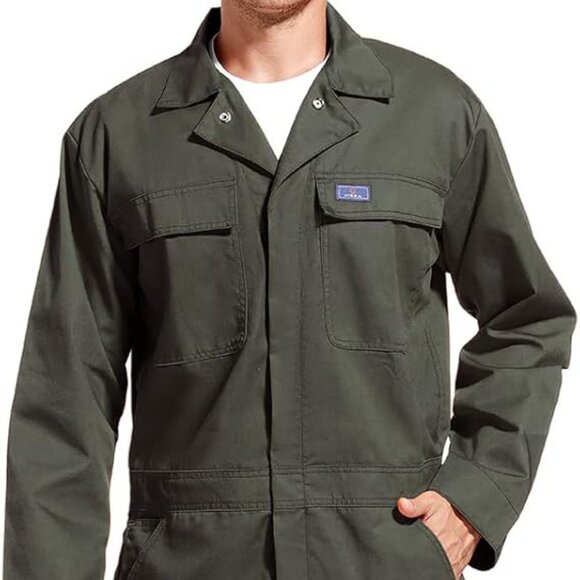 Hisea Other - Men's Long Sleeve Stain & Wrinkle Resistant Work Coveralls with Pockets Sz XL